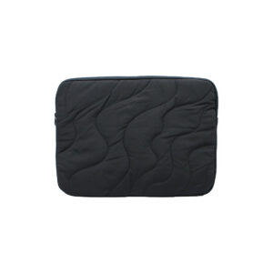 Soft padded laptop sleeve with a zip closure and elegant stitched design.
