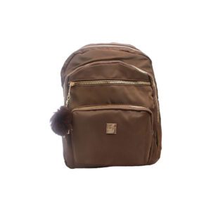 Lightweight Multi Pocket Backpack with Pom Pom Charm