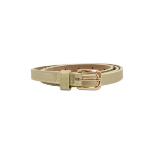 Slim Women's Faux Leather Belt with Gold Buckle