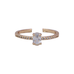 Gold Plated Solitaire Ring