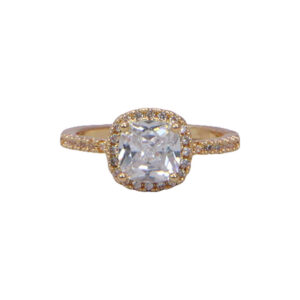 Gold Plated Cushion Cut Ring