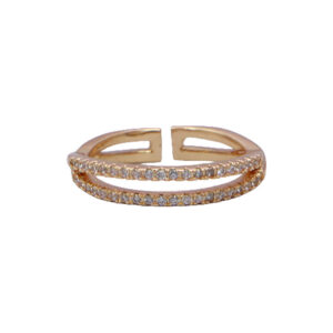 Gold Plated Crystal Band Ring