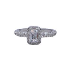 Silver Stainless Steel Solitaire Ring