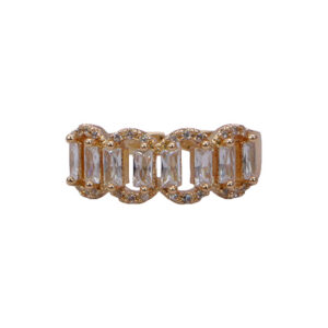 Gold Stainless Steel Stone Ring
