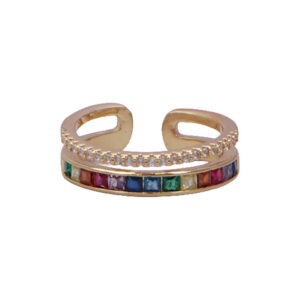 Gold Stainless Steel Double Band Ring