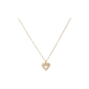Gold Tone Crystal Heart Necklace