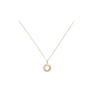 Gold Tone Circle Pendant Necklace