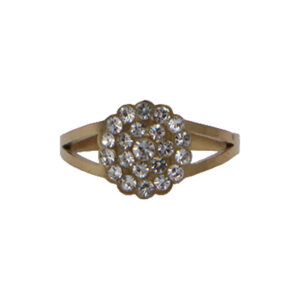 Gold Stainless Steel Heart Crystal Ring