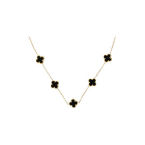 Midnight Clover Station Necklace
