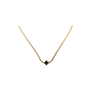Midnight Clover Snake Chain Necklace