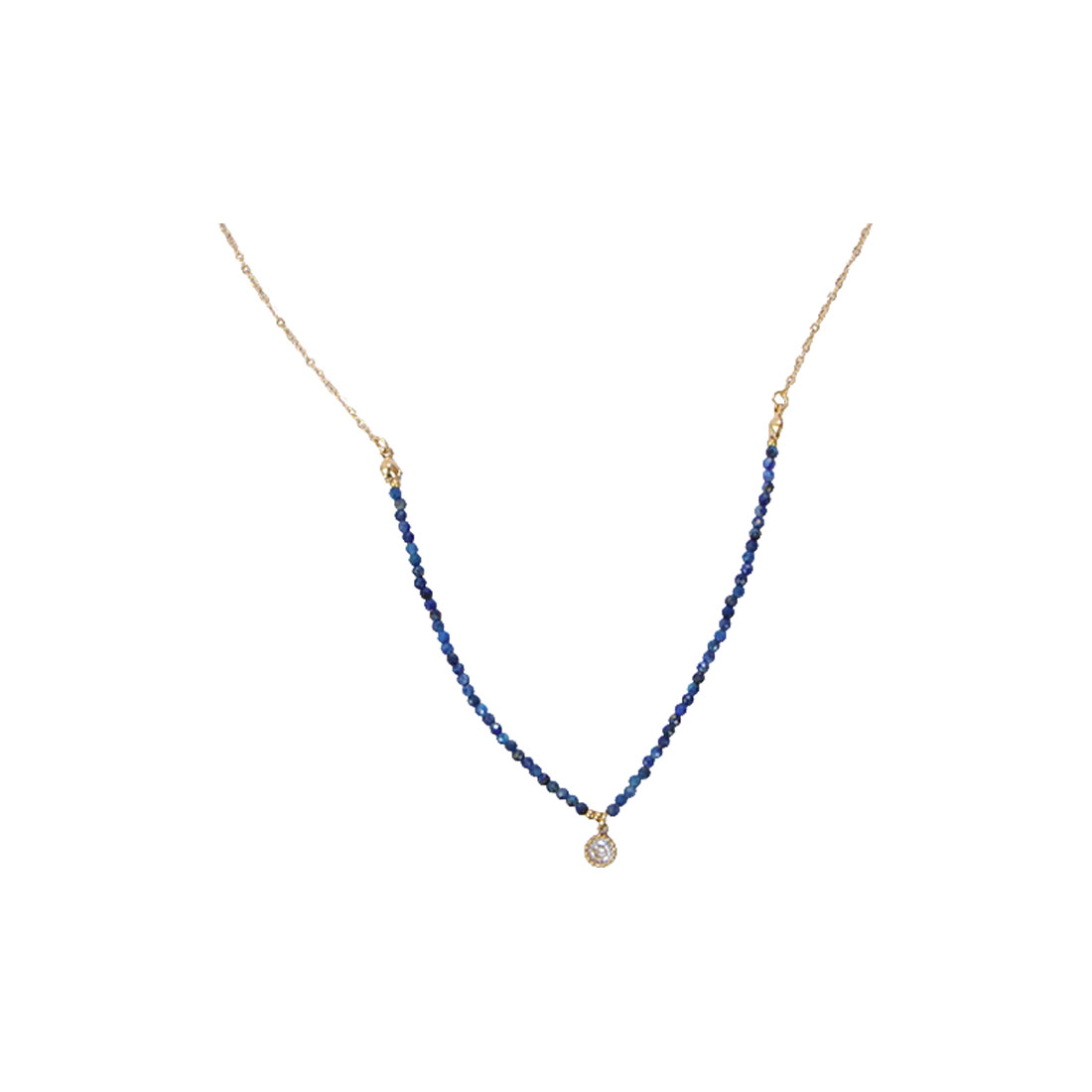 Blue Crystal Beaded Circle Charm