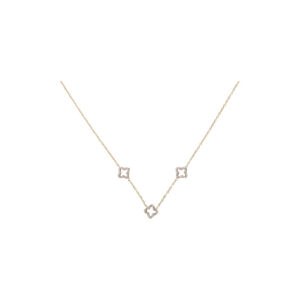 Crystal Clover Link Necklace