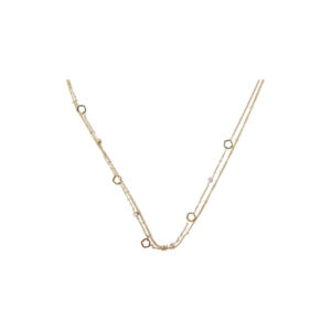 Layered Clover & Crystal Station Necklace