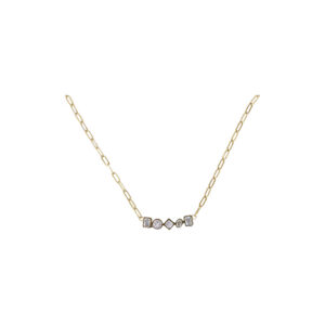 Paperclip Chain Crystal Station Necklace