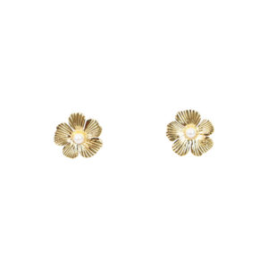 Stainless Steel Floral Stud Earrings