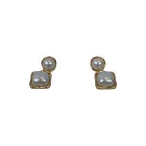 Square Pearl Drop Earrings
