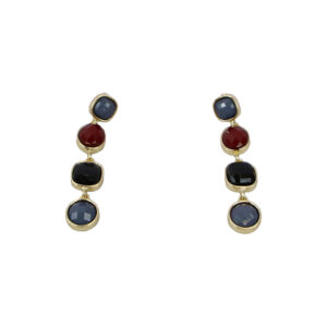 Multicolor Stone Stud Earrings