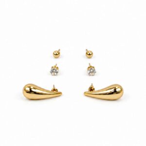 Gold Crescent Drop Earrings