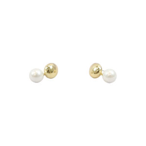 Double Sided Pearl Stud Earrings