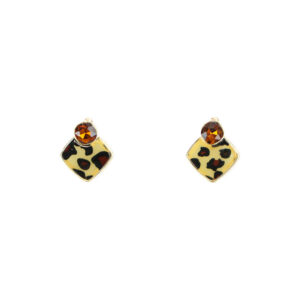 Leopard Print Resin Statement Drop Earrings