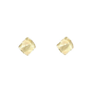 Textured Geometric Gold Stud Earrings