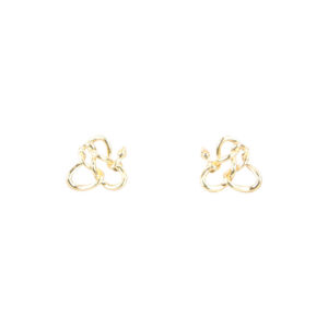 Abstract Interlocking Gold Link Statement Earrings