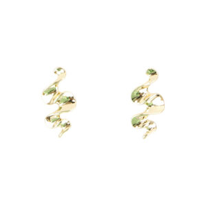 Abstract Wavy Gold Statement Drop Earrings