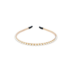 Gold Trim Pearl Headband