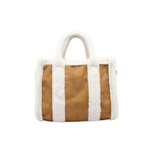 Sherpa Trim Shoulder Tote Bag